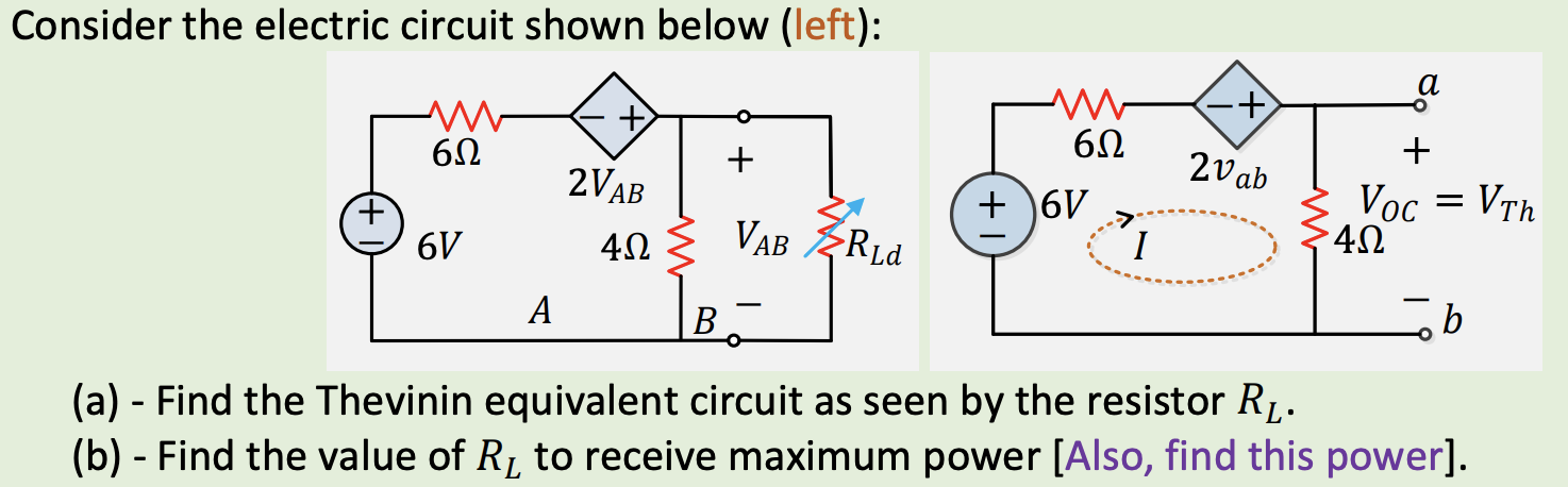 Solved Consider the electric circuit shown below (left): + a | Chegg.com