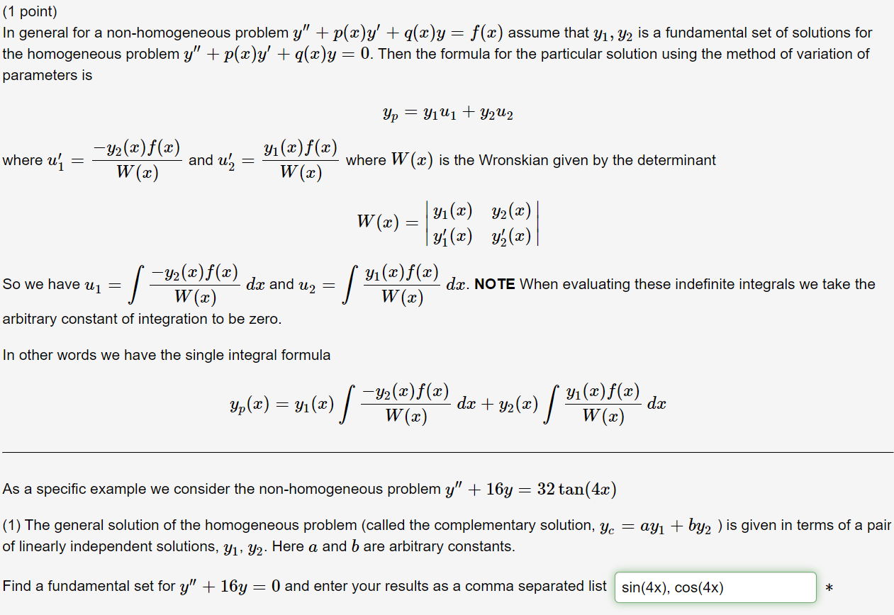 Solved In general for a non-homogeneous problem | Chegg.com