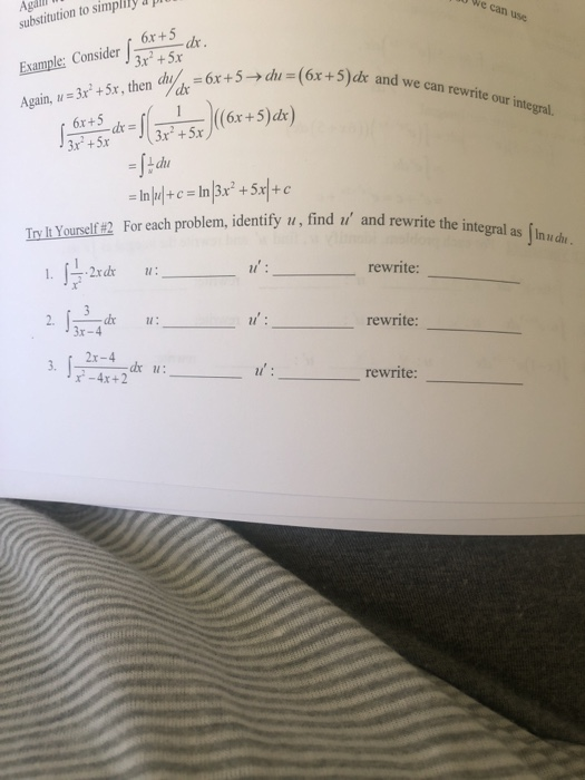 Solved substitution to simplily Example: Consider l Again, | Chegg.com