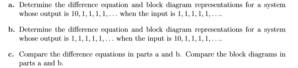 a. Determine the difference equation and block | Chegg.com