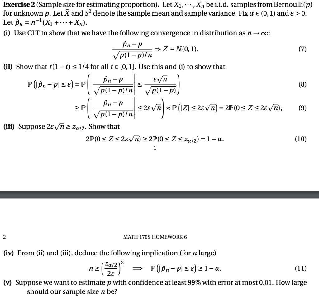 Solved Exercise 2 (Sample size for estimating proportion). | Chegg.com