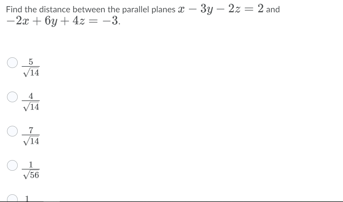 Solved Find the distance between the parallel planes X – 3y | Chegg.com