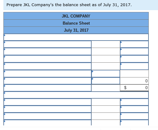 Solved A six-column table for JKL Company follows. The first | Chegg.com