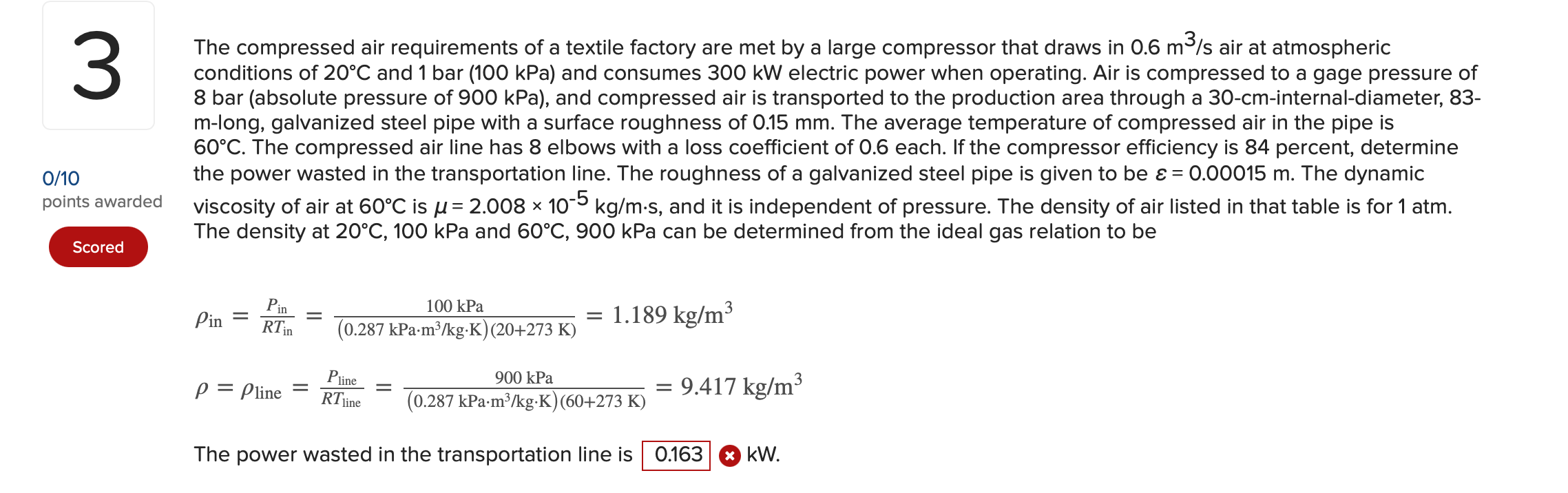 Solved The compressed air requirements of a textile factory