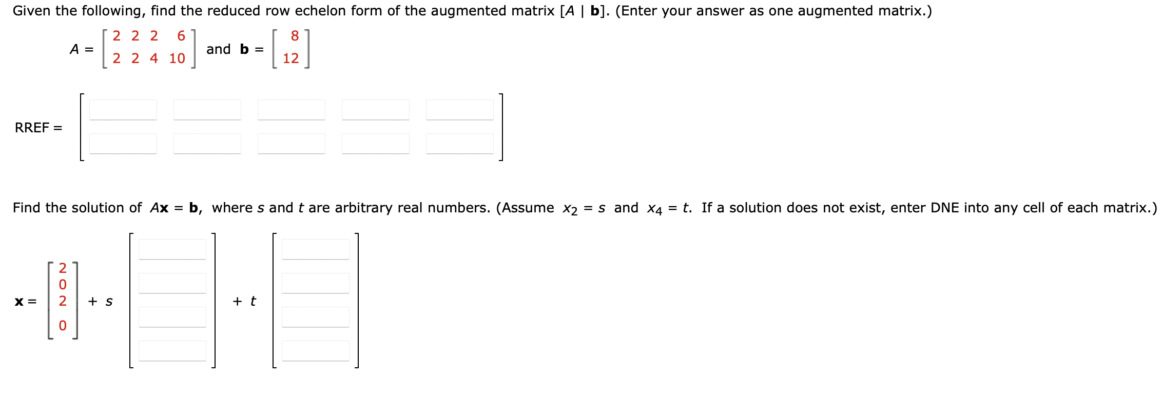 Solved Given the following find the reduced row echelon Chegg