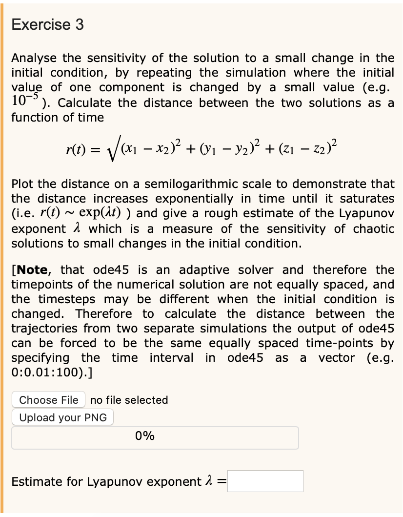 Solved The Lorentz Attractor Is Given By The Following Set Chegg Com