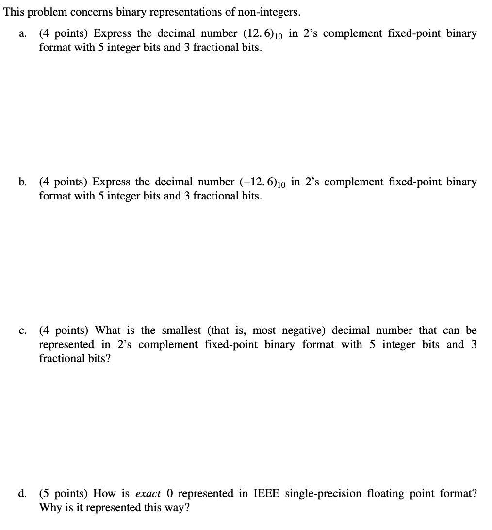 Solved This problem concerns binary representations of | Chegg.com