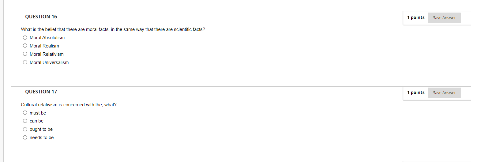 Solved QUESTION 16 1 points Save Answer What is the belief | Chegg.com