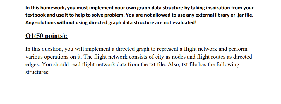 Solved In this homework, you must implement your own graph | Chegg.com