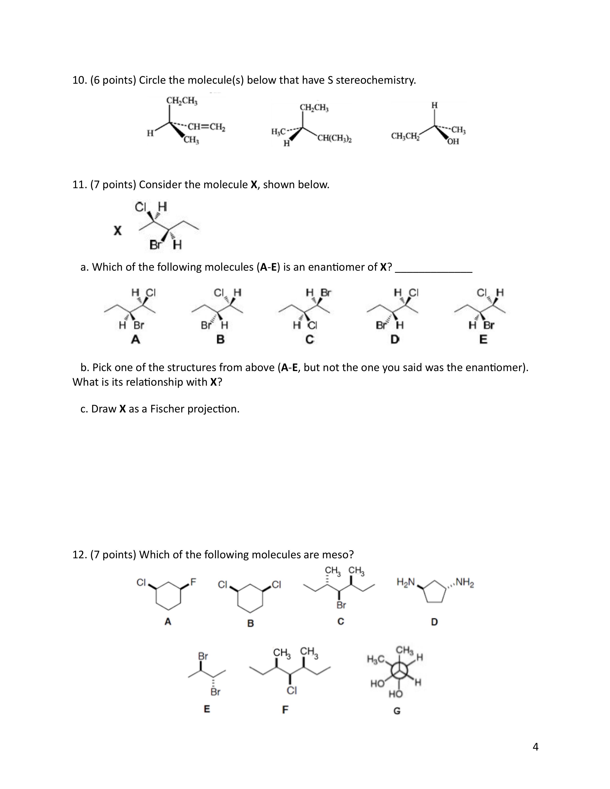 Solved (6 ﻿points) ﻿Circle the molecule(s) ﻿below that have | Chegg.com