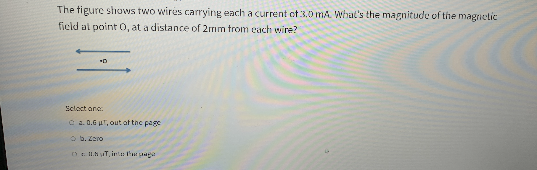 Solved The figure shows two wires carrying each a current of | Chegg.com
