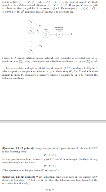 Solved Let D { X1 Y1 … Xn Yn } Where Y1∈{−1 1} Is The