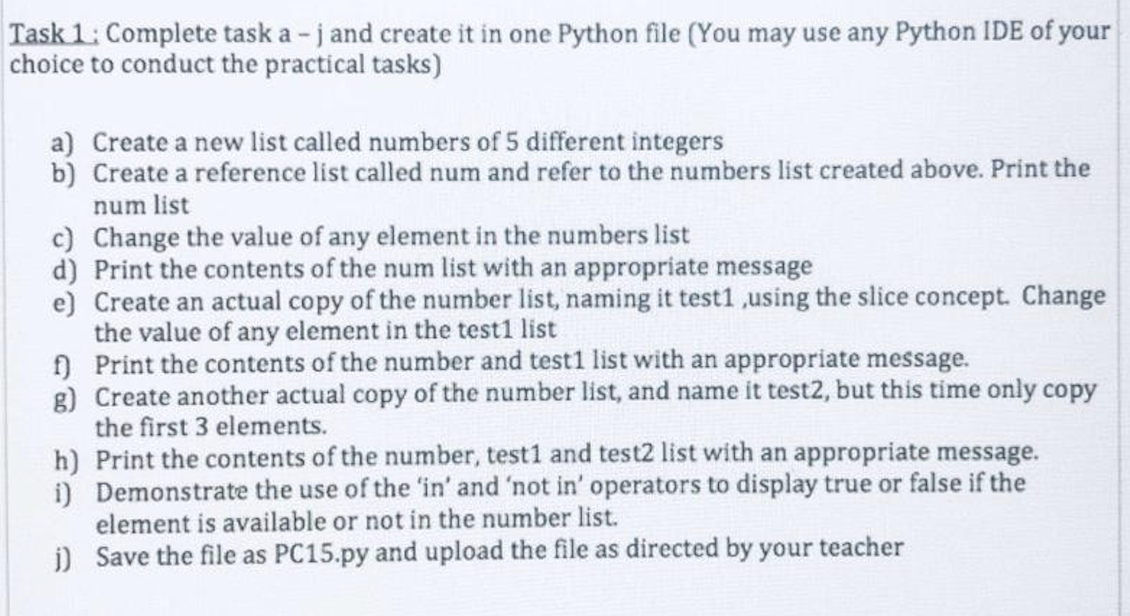 Solved Task 1: Complete task a -j and create it in one | Chegg.com