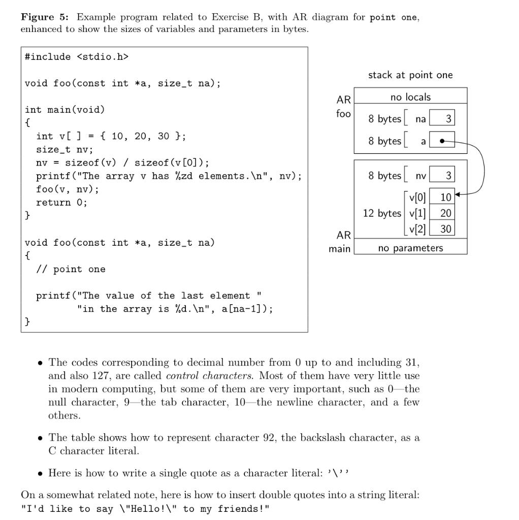 Figure 5: Example program related to Exercise B, with | Chegg.com
