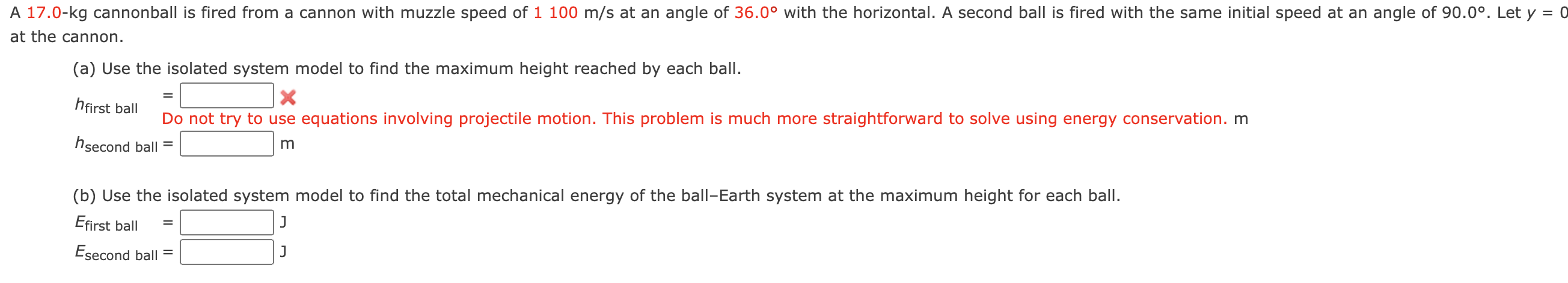 Solved at the cannon. (a) Use the isolated system model to | Chegg.com