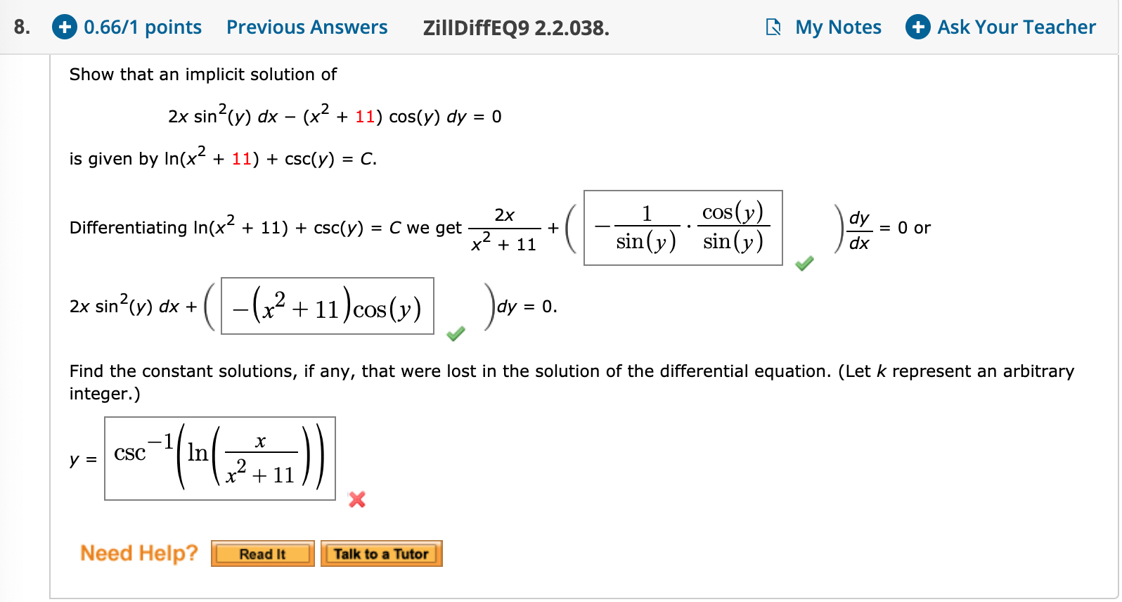 Solved | 7. + -/1 points ZillDiffEQ9 2.2.028. My Notes + Ask 