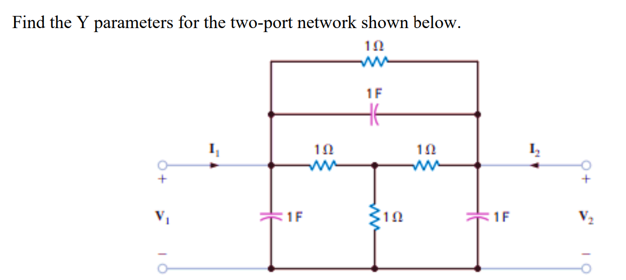 Solved Find The Y Parameters For The Two-port Network Shown | Chegg.com