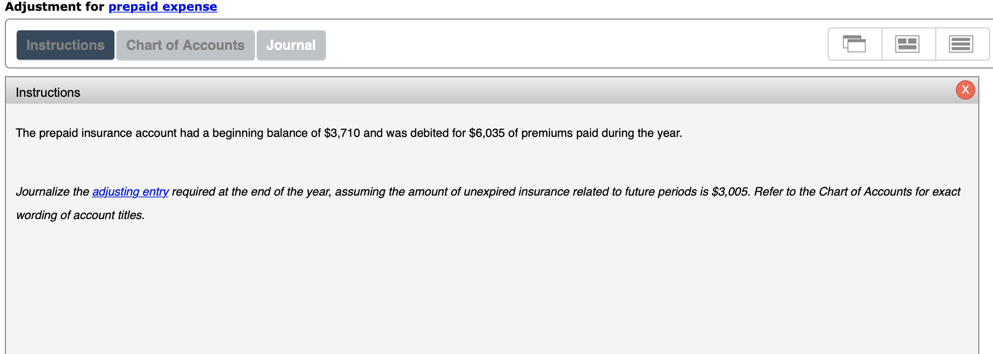 solved-adjustment-for-prepaid-expense-instructions-chart-of-chegg