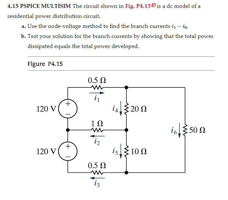 Solved 4.15 PSPICE MULTISIM The circuit shown in Fig. P4.15 | Chegg.com