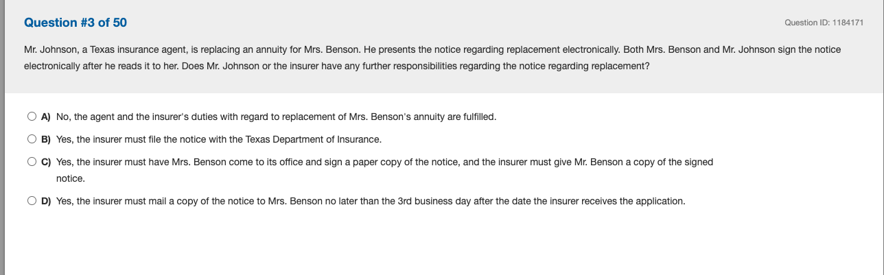 Solved Mr. Johnson, a Texas insurance agent, is replacing an | Chegg.com