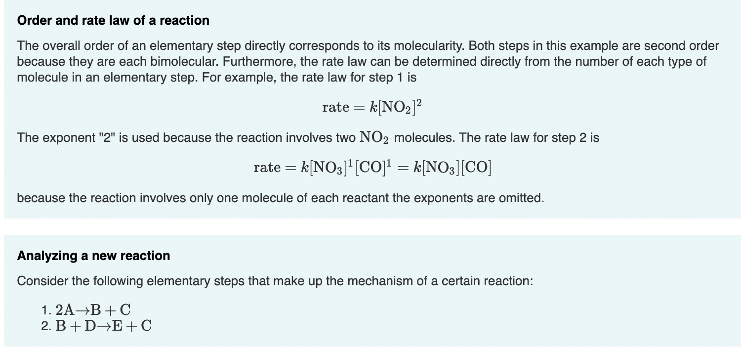 Solved Order And Rate Law Of A Reaction The Overall Order Of | Chegg.com