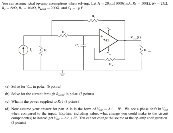 Solved You Can Assume Ideal Op-amp Assumptions When Solving. | Chegg.com