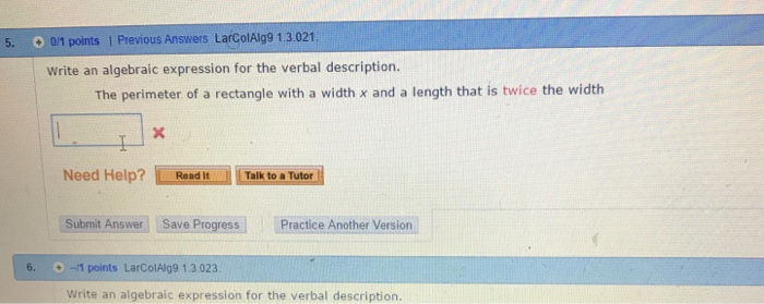 Solved Write an algebraic expression for the verbal | Chegg.com