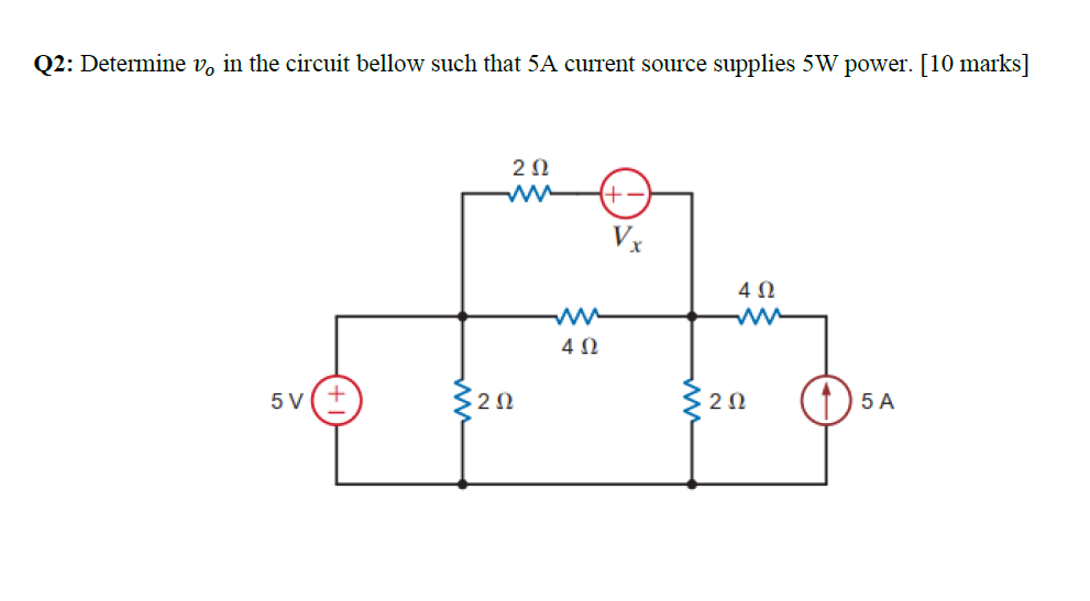Solved Q1: Determine v, in the circuit bellow. [10 marks] 1, | Chegg.com