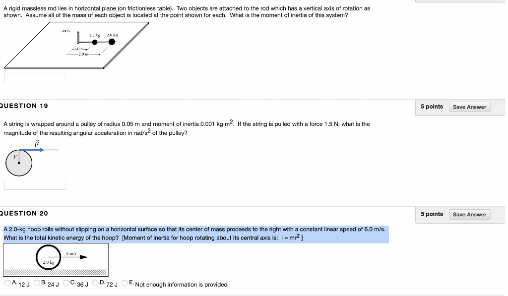 Solved A rigid massless rod lies in horizontal plane (on | Chegg.com