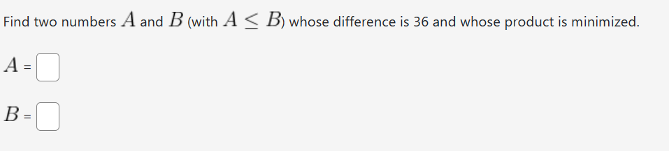 Solved Find Two Numbers A And B (with A≤B ) Whose Difference | Chegg.com