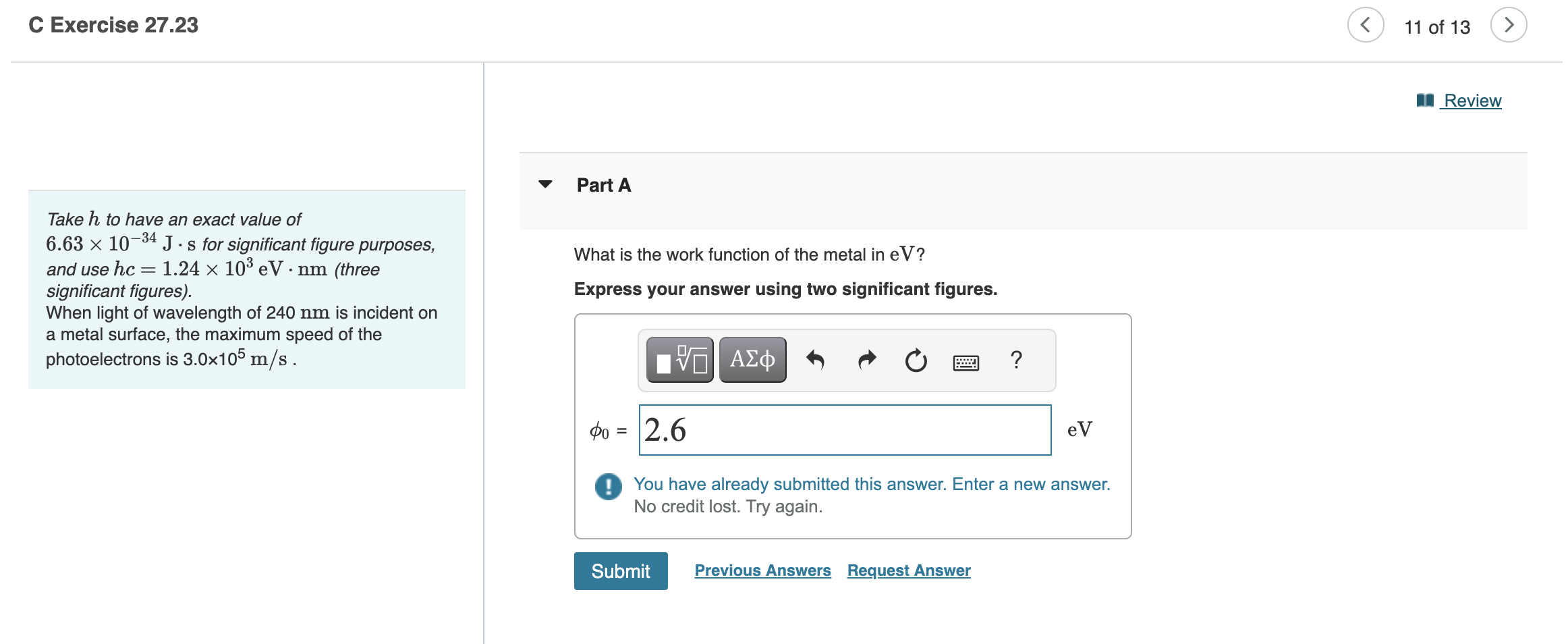 Solved Take h to have an exact value of 6.63×10−34 J⋅s for | Chegg.com