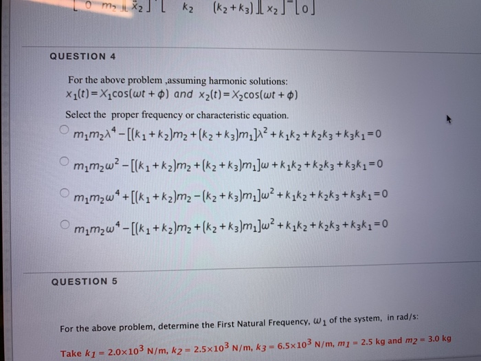 Solved QUESTION 4 For the above problem assuming harmonic | Chegg.com