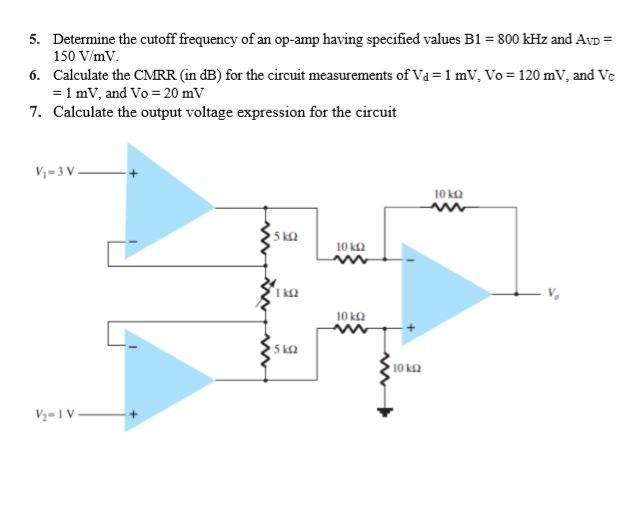 Solved Determine the cutoff frequency of an op-amp having | Chegg.com