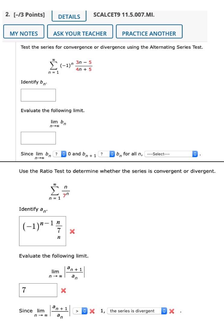 Solved Test The Series For Convergence Or Divergence Using Chegg Com