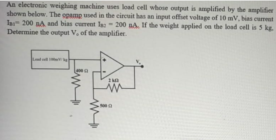 Solved An electronic weighing machine uses load cell whose | Chegg.com