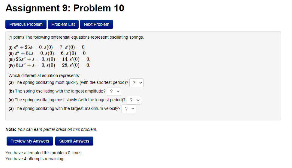 Solved Assignment 9: Problem 10 Previous Problem Problem | Chegg.com