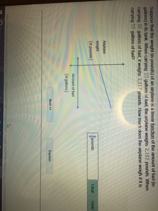 Solved Suppose that the weight (in pounds) of an airplane is