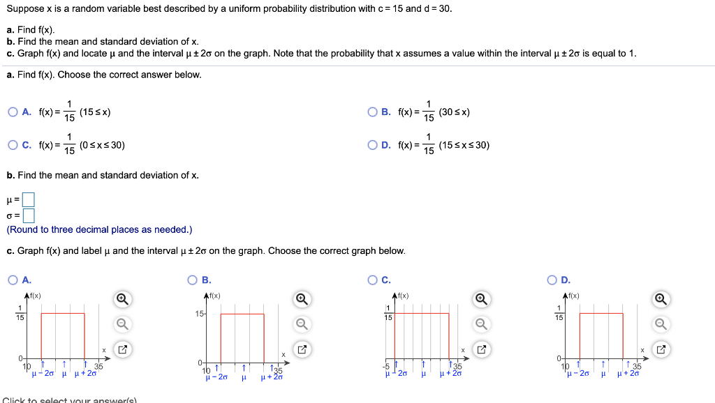 Solved Suppose x is a random variable best described by a | Chegg.com