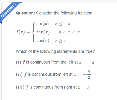 Solved Question: Consider the following function. Question 2 | Chegg.com