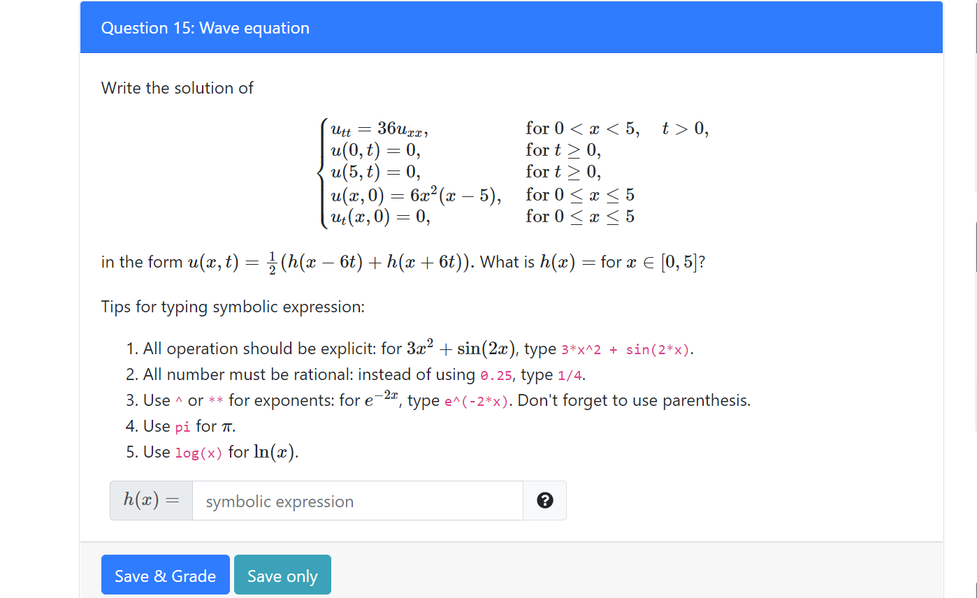 Solved Question 15: Wave equation Write the solution of Utt | Chegg.com