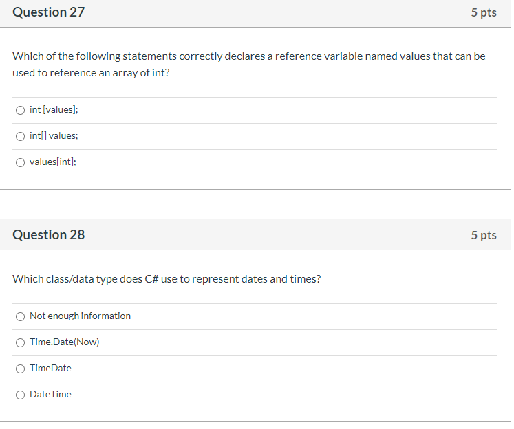 Solved Question 27 5 pts Which of the following statements | Chegg.com