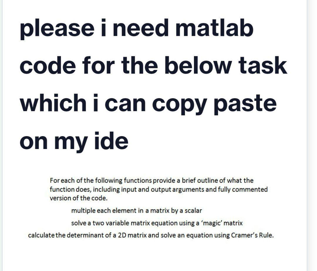 please i need matlab code for the below task which i | Chegg.com