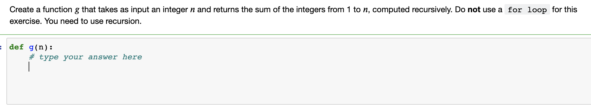 Solved Create a function g that takes as input a | Chegg.com
