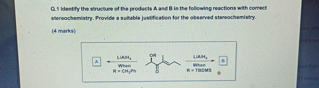 Solved Q.1 Identify the structure of the products A and B in | Chegg.com