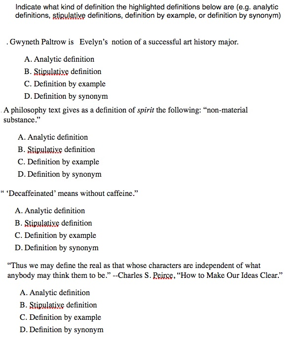 Indicate What Kind Of Definition The Highlighted Chegg