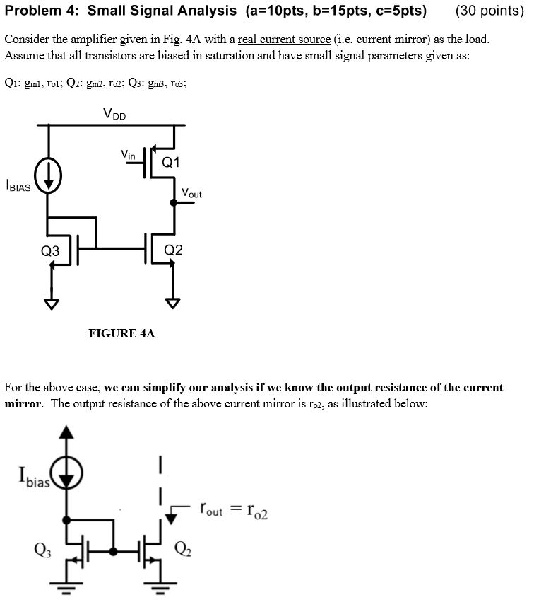 Solved a) Draw the small signal model of the amplifier. You | Chegg.com