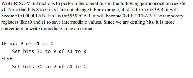 Solved Write RISC-V instructions to perform the operations | Chegg.com