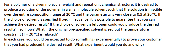 Solved For a polymer of a given molecular weight and repeat | Chegg.com