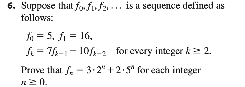 Solved Suppose that f0,f1,f2,dots is a sequence defined | Chegg.com