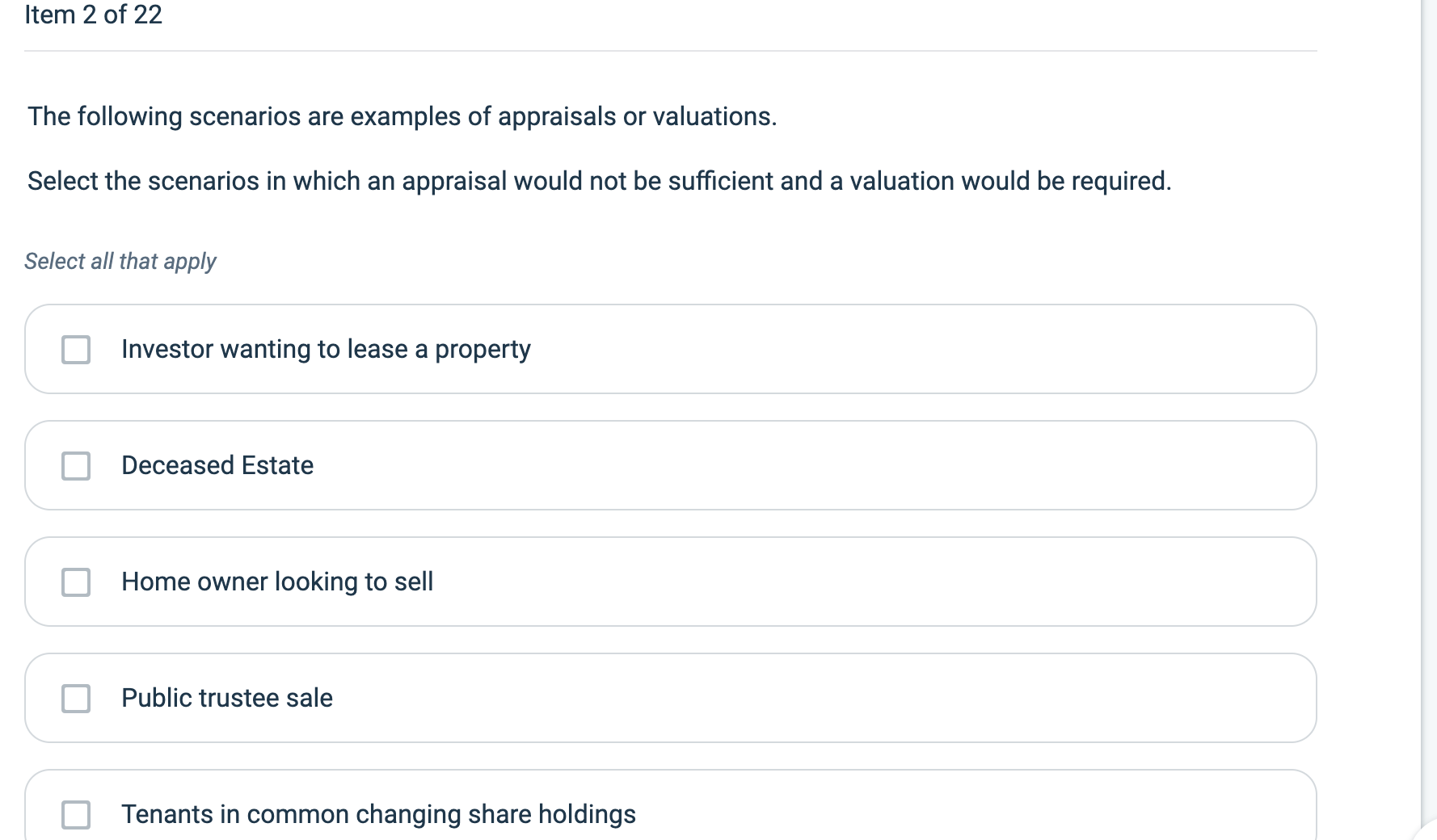 Solved The Following Scenarios Are Examples Of Appraisals Or | Chegg.com